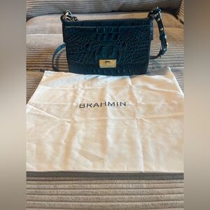 Brahmin Small Hallie Vibrant Azure Top Handle Crossbody Bag NWOT